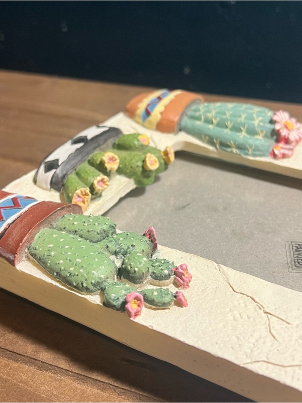 Southwest Sculptural Photo Frame Potted Cactus 1995 Figi Graphic 3.5 X 5 Photos - Picture 12 of 15